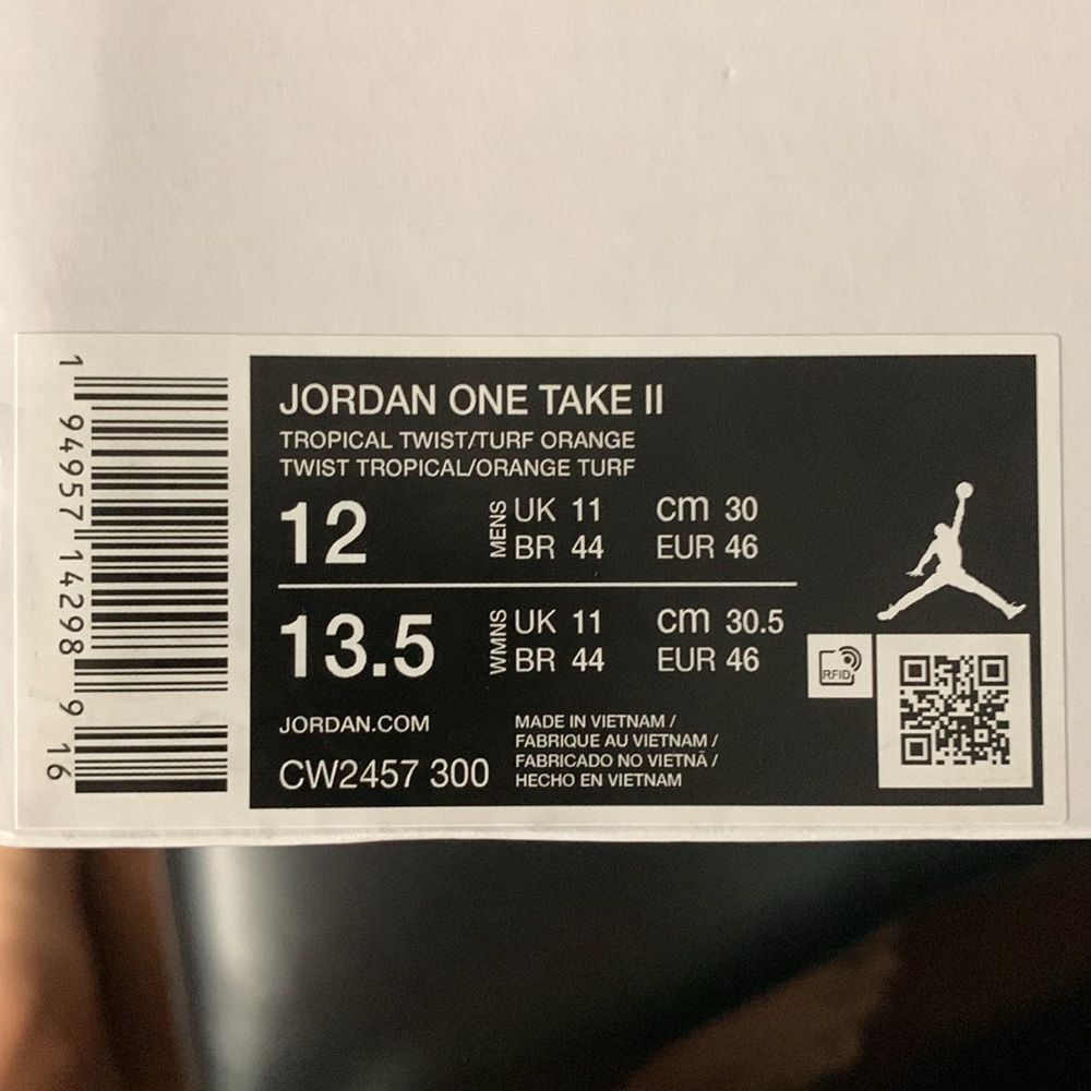 Mens Jordan One Take II, Size 12 Comes with box, no lid. - Picture 7 of 8
